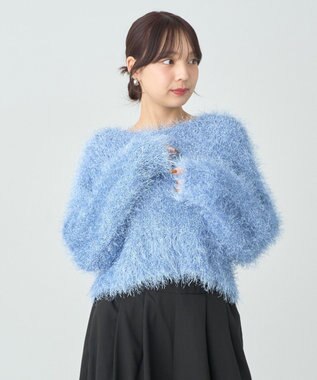 earth music&ecology きらきらフェザーニットプルオーバー Blue