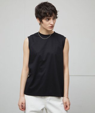 BEIGE， 【洗える・Oggi ８月号掲載】PALMIERS / ノースリーブカットソー Black