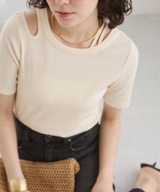 WEGO 【ANGIE VINTAGE】アシンメトリーカットアウトトップス ホワイトアイボリー