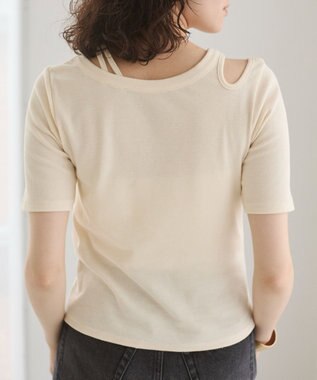 WEGO 【ANGIE VINTAGE】アシンメトリーカットアウトトップス ホワイトアイボリー