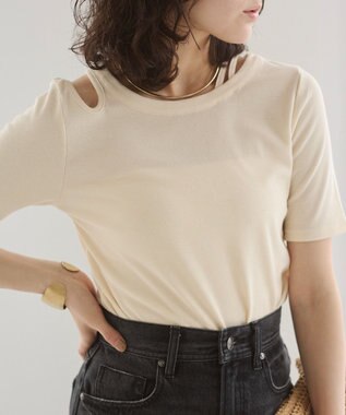 WEGO 【ANGIE VINTAGE】アシンメトリーカットアウトトップス ホワイトアイボリー