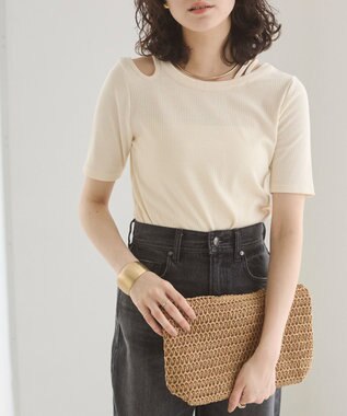 WEGO 【ANGIE VINTAGE】アシンメトリーカットアウトトップス ホワイトアイボリー