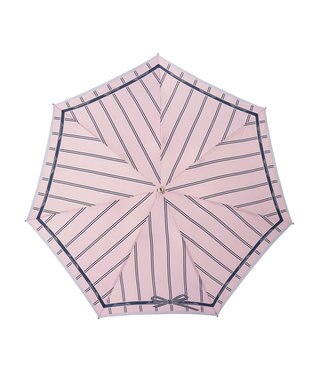 MOONBAT 【雨傘】ランバン オン ブルー(LANVIN en Bleu) リボンストライプ 折りたたみ傘  楽々開閉 クイックアーチ ピンク
