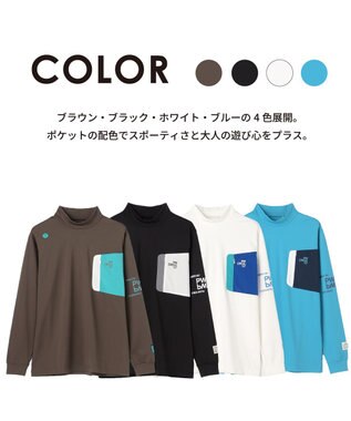 PW CIRCULUS 【吸水速乾 / UV遮蔽率99.5% UVカット / ストレッチ】【MEN】ロングスリーブ ポケットモックT ゴルフ ホワイト系