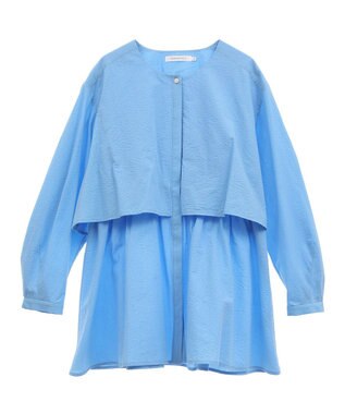 AMERICAN HOLIC サッカーティアードロングブラウス Blue