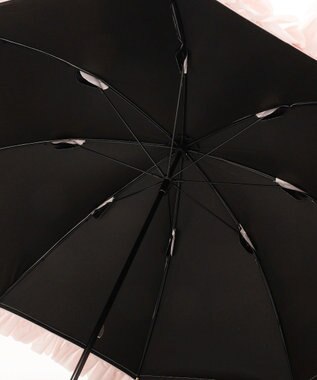 Maison de FLEUR 《晴雨兼用》遮光&UV CUT フリル傘 Pink