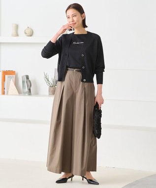 自由区 L 【洗える】ペーパーブレンド カーディガン ブラック系