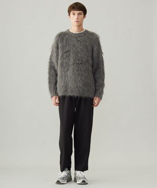 UNFILO MENS 【男女兼用】シャギー クルーネックニット チャコール