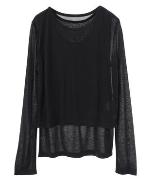 Green Parks ・Ｐｅｔｉｔ　Ｆｌｅｕｒ　レイヤードシアープルオーバ Black