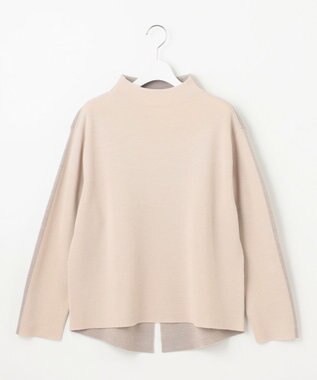 自由区 【セットアップ対応・洗える】ウールミラノボトルネック ニット ベージュ×ベージュ