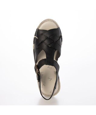 ing <ing>【サスティナブル】クロスメッシュデザインサンダル ブラック