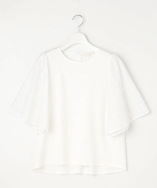 自由区 L 【カタログ掲載・洗える】エンブロイダリーコンビジャージ カットソー オフ