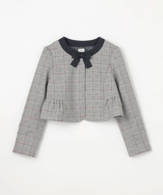 組曲 KIDS 【150-170㎝】グレンチェックジャケット＆プリーツワンピース セット ネイビー×チェック系