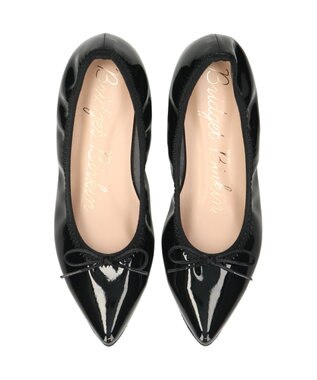 Bridget Birkin 【Bridget Birkin】ポインテッドトゥバレエシューズ ブラックエナメル