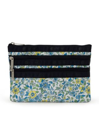 LeSportsac 3ZIP COSMETIC/タペストリーフラワーブルー