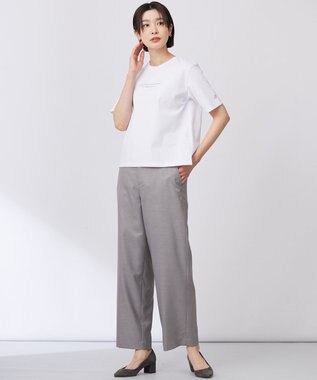 J.PRESS LADIES 【セットアップ対応・洗える・UV加工・吸水速乾】OXIJEWELストレッチ ストレート パンツ グレー系