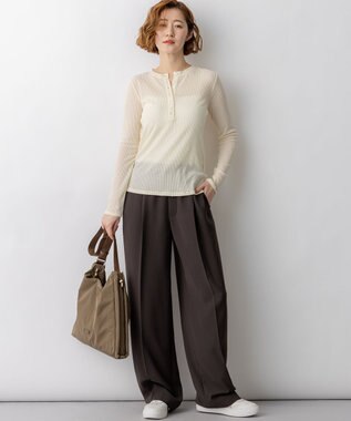 23区 【撥水加工/WEB&一部店舗限定カラーあり】ドロ－ストリング ショルダーバッグ(M) カーキ系