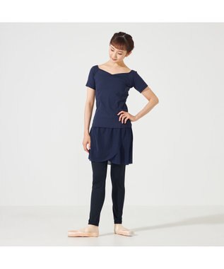 Chacott スカート付レギンス ネイビー