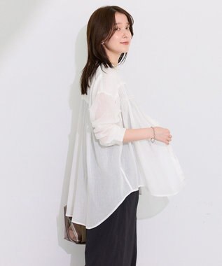 Green Parks 長袖ボイルシャツ Ivory