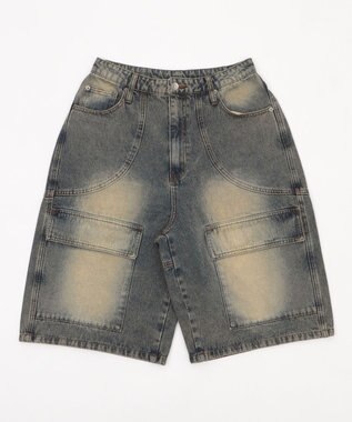 WEGO スウィッチングデニムカーゴショーツ デニム淡加工色