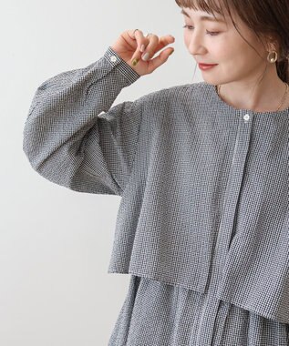 AMERICAN HOLIC サッカーティアードロングブラウス Gingham Check