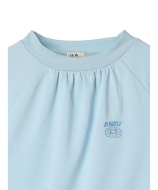 earth music&ecology スポーティー刺繍ロゴＴ Light Blue