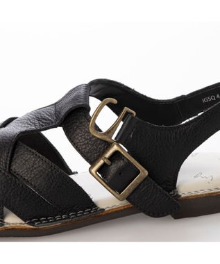 ing <ing>【サスティナブル】クロスメッシュデザインサンダル ブラック