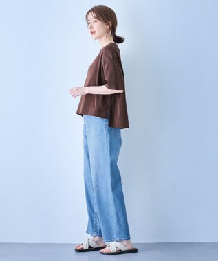 ANY L フライスワイドTシャツ ブラウン