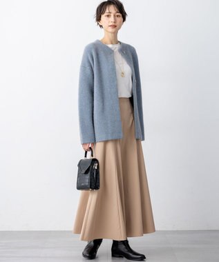 23区 S 【見上愛さん着用】ラクーンブレンドダブルフェイス ニット アウター スカイブルー系