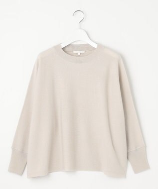 自由区 【洗える】ソフトウールハイゲージボートネック ニット ベージュ