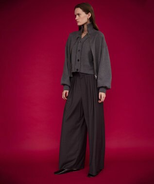 NAVE 【ReNAVE・洗える】スムースニット カーディガン グレー系