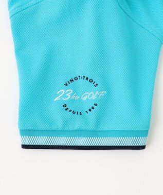 23区GOLF 【MEN】【キングサイズ/UVケア/吸水速乾】ハニカムカノコ 半袖ポロシャツ ターコイズブルー系