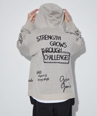 WEGO 【ユニセックス着用ITEM】ジャガードロゴジップパーカー ホワイト