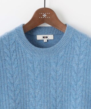 JOSEPH ABBOUD 【暖か・軽量】カシミヤブレンド クルーネック ニット ターコイズブルー系