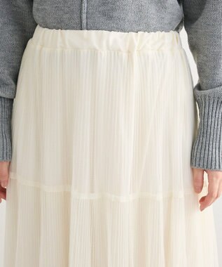 Green Parks チュールプリーツティアードスカート Off White