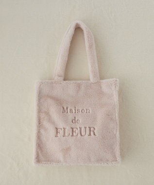 Maison de FLEUR ファーブランドロゴ刺繍スクエアトートバッグ