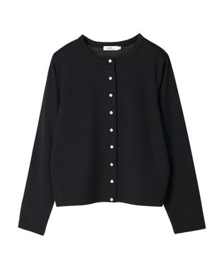 earth music&ecology パールスナップボタンカーディガン Black