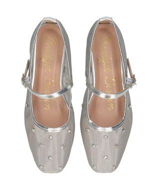 Bridget Birkin 【Bridget Birkin】ドットビジューチュールフラットシューズ シルバー雑材