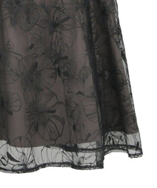 YECCA VECCA 【2点SET】フラワー柄スパンコール刺繍ドレス Charcoal Gray