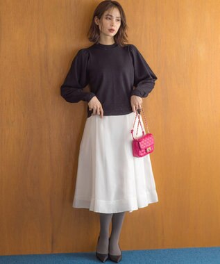 組曲 【WEB限定】ELENAスパンコールバックパール ニット ブラック系