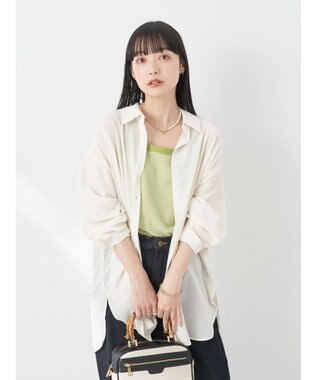 earth music&ecology シアーボーイズライクシャツ Off White