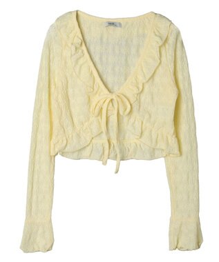 フリルレースカーディガン / earth music&ecology