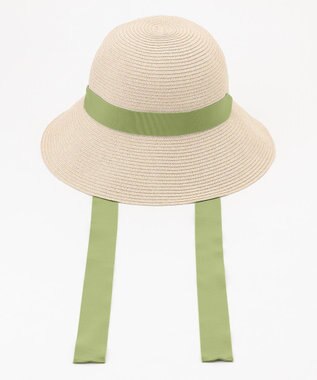 #Newans 【UVカット/洗える】リボン2本つきサマーハット ベージュ