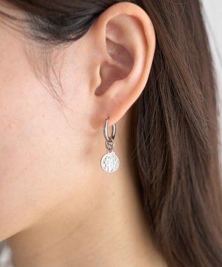 earth music&ecology 【ステンレス】コインフープピアス Silver