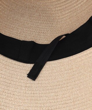 #Newans 【UVカット/洗える】〈花乃まりあさんコラボ〉リボン2本つきサマーハット ベージュ