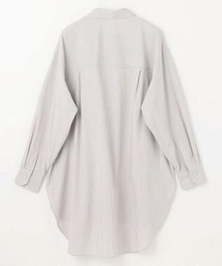 ANY L 【手洗い可能/抗菌防臭/UVカット/速乾】ロングシャツ グレーピンストライプ