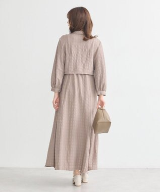 earth music&ecology ＳＥＴ２点ジャカードシャツ＋キャミドレ Mocha