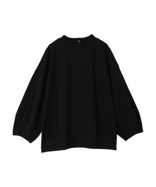 CRAFT STANDARD BOUTIQUE モックネックリングドット９分袖プルオーバー Black