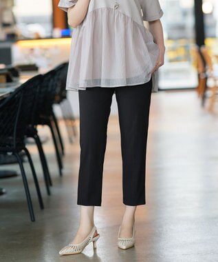 Tiaclasse L 日本製サーラドライ・テーパードパンツ ブラック