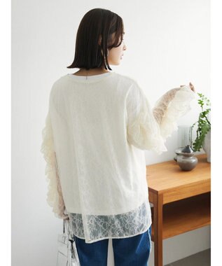 Green Parks ・ＡＮＤ　ＳＥＡＲＣＨ　レーシーラッフルスリーブチュニック Ivory